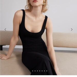 Another Tomorrow Black Sleeveless Dress Fitted